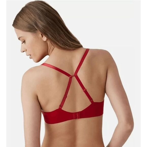 B. Tempt'd by Wacoal NWT size 34D red Wire Free T-Shirt Bra Future Foundation wi - Picture 3 of 6